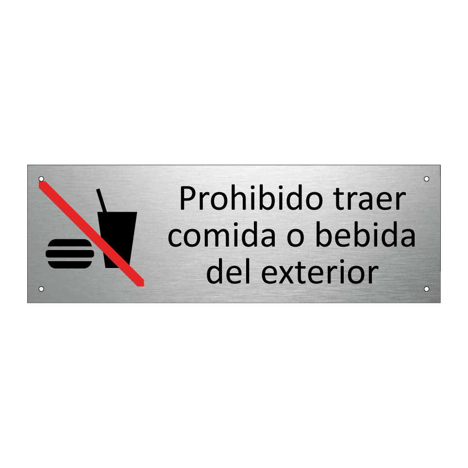Prohibido traer comida o bebida del exterior