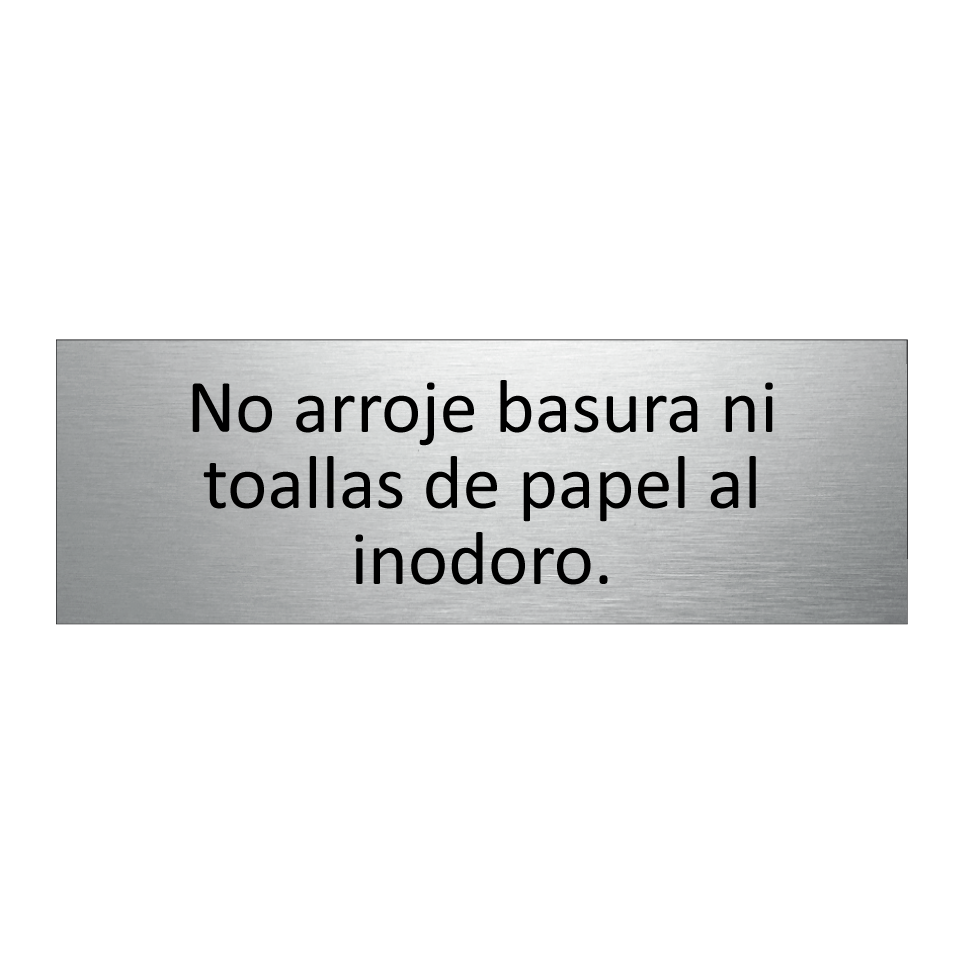 No arroje basura ni toallas de papel al inodoro.