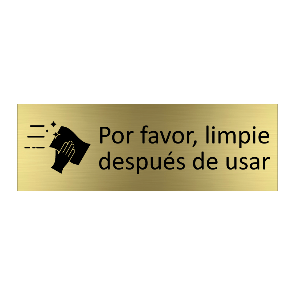 Por favor, limpie después de usar