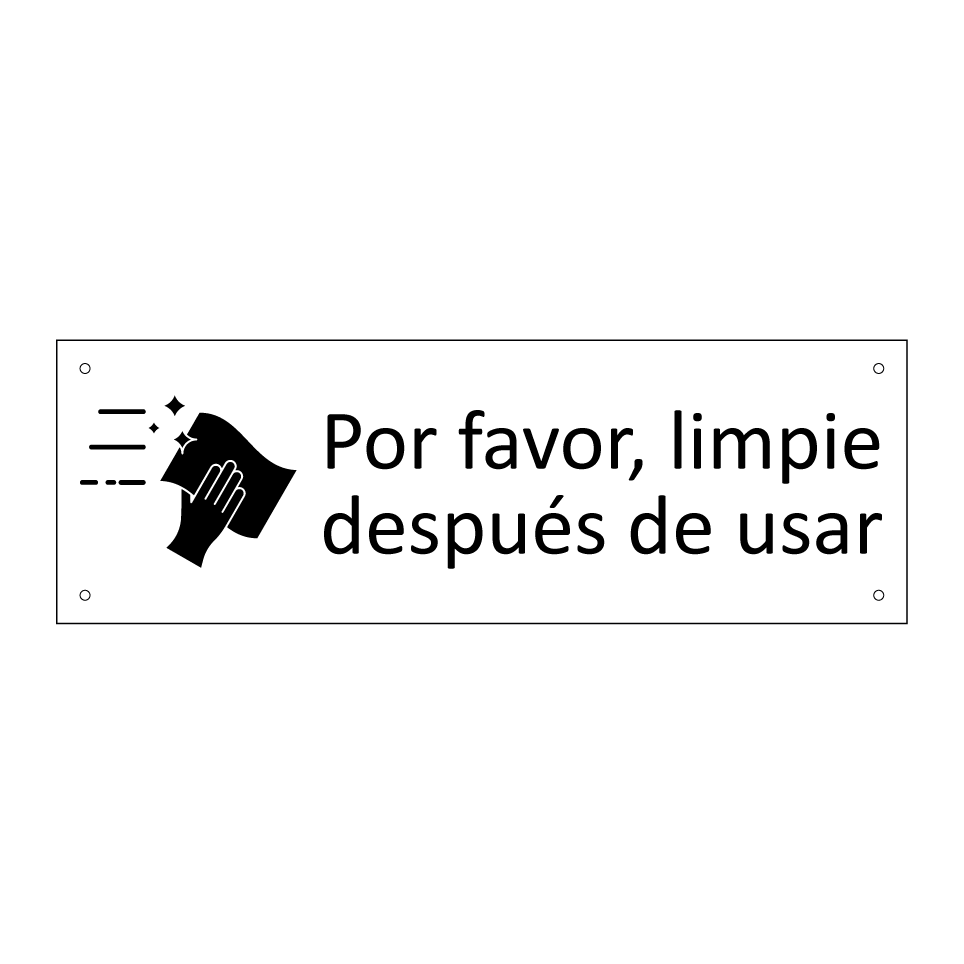 Por favor, limpie después de usar