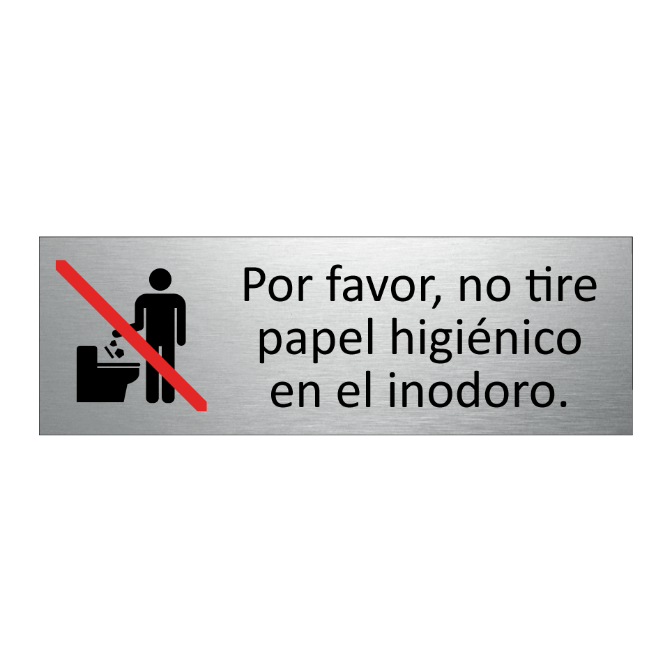Por favor, no tire papel higiénico en el inodoro.