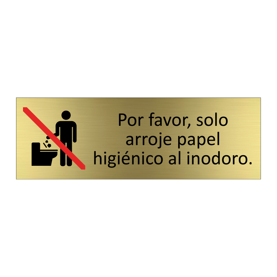 Por favor, solo arroje papel higiénico al inodoro.