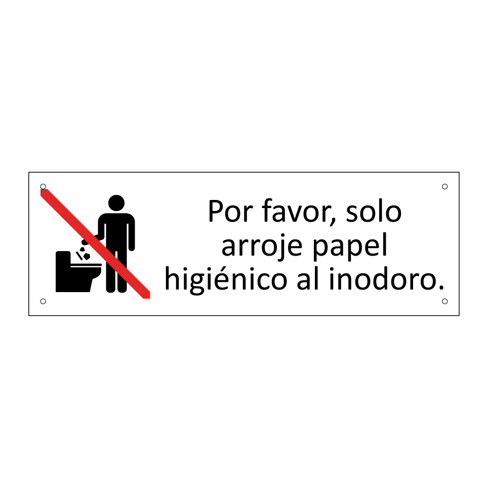 Por favor, solo arroje papel higiénico al inodoro.