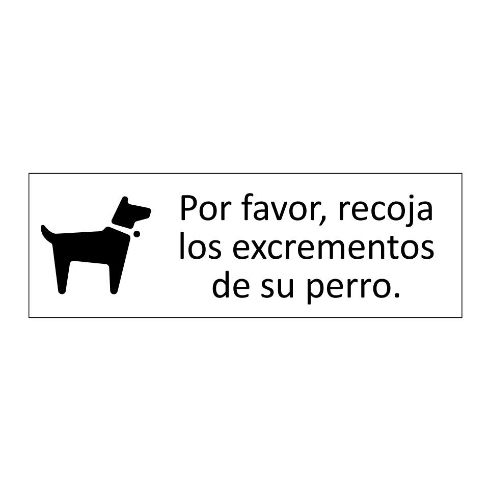 Por favor, recoja los excrementos de su perro.