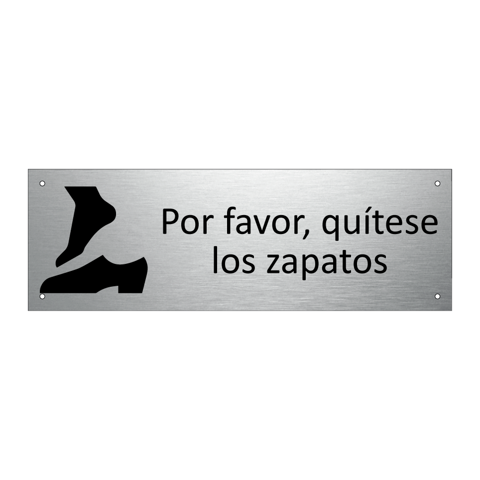 Por favor, quítese los zapatos