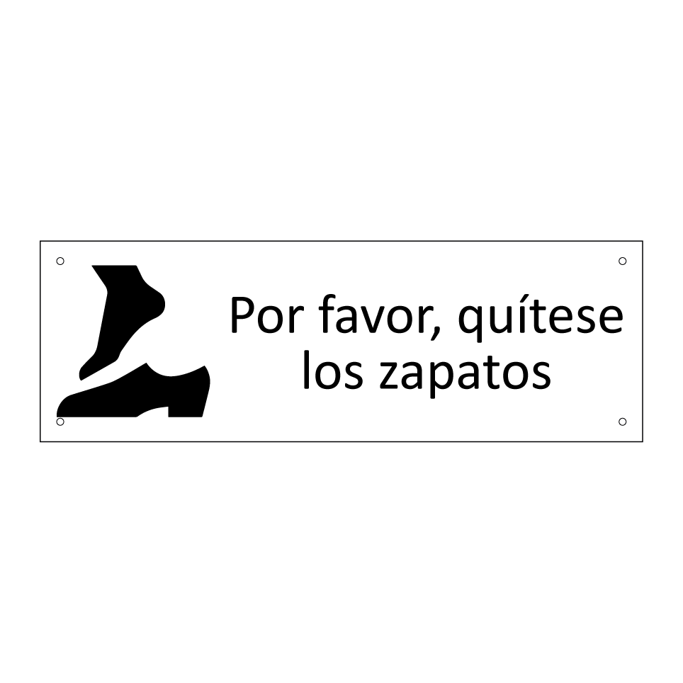 Por favor, quítese los zapatos