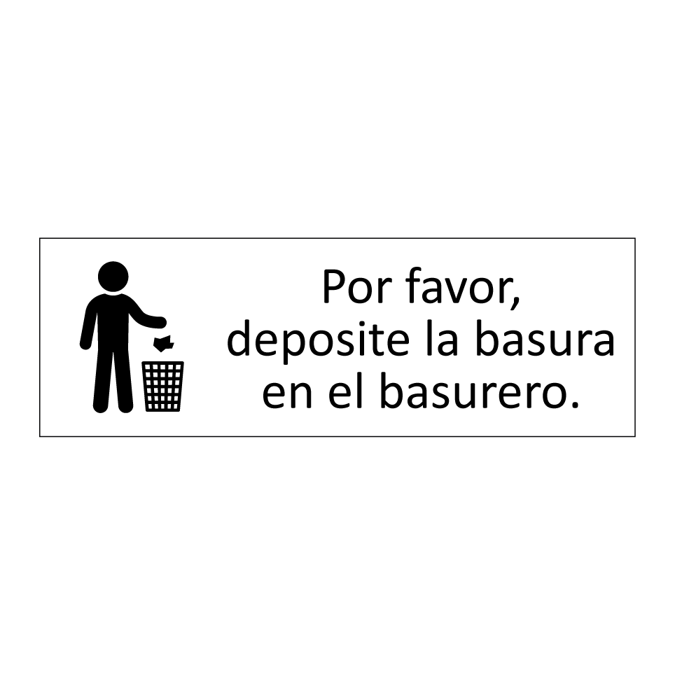 Por favor, deposite la basura en el basurero.