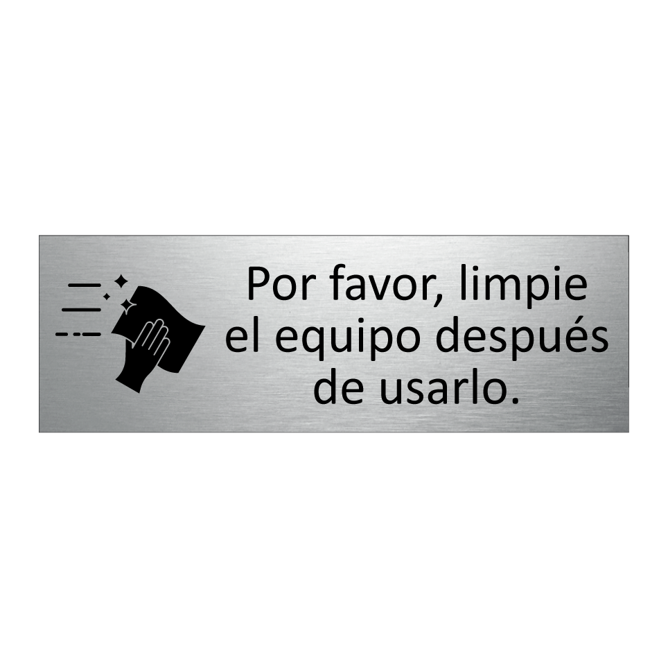 Por favor, limpie el equipo después de usarlo.