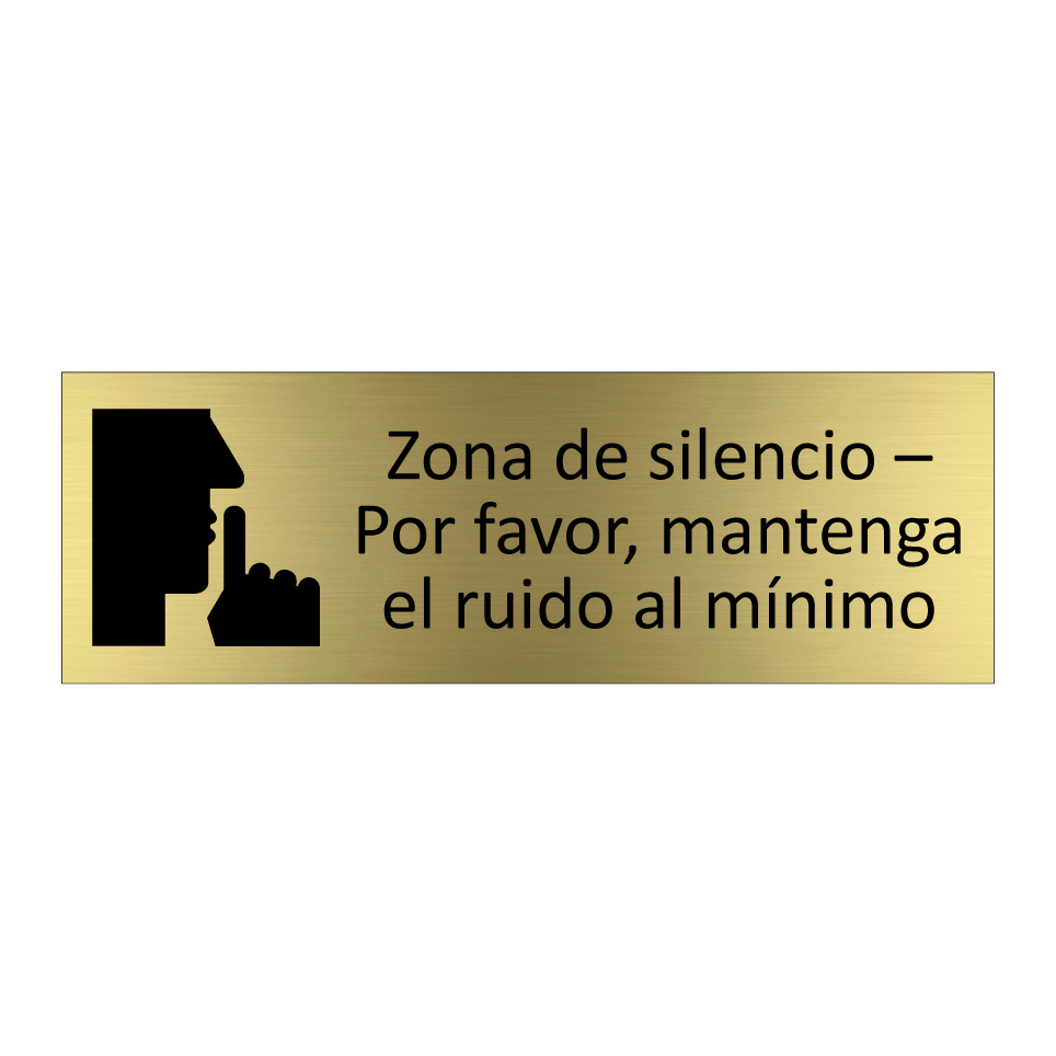 Zona de silencio – Por favor, mantenga el ruido al mínimo