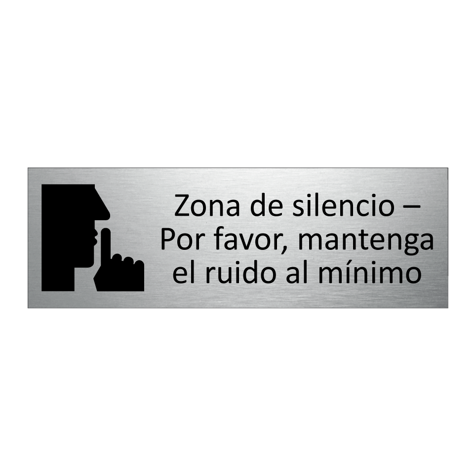 Zona de silencio – Por favor, mantenga el ruido al mínimo