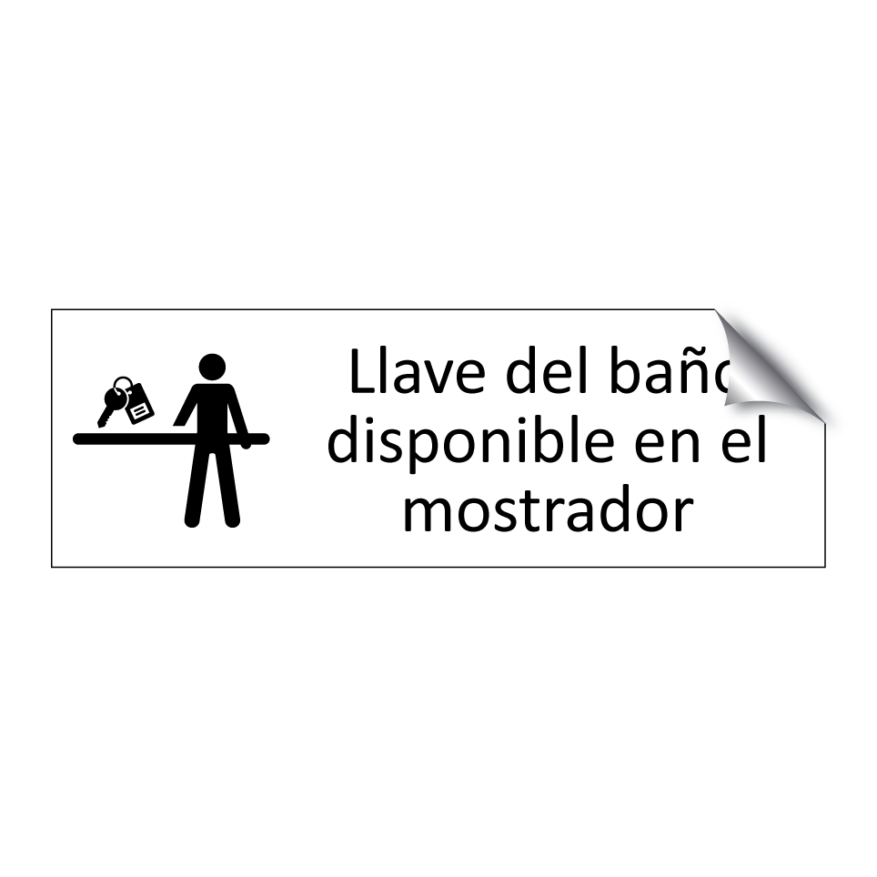 Llave del baño disponible en el mostrador