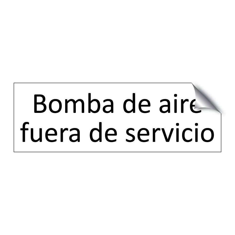 Bomba de aire fuera de servicio