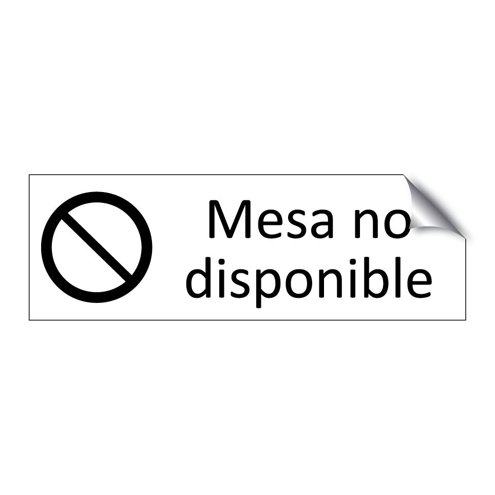 Mesa no disponible