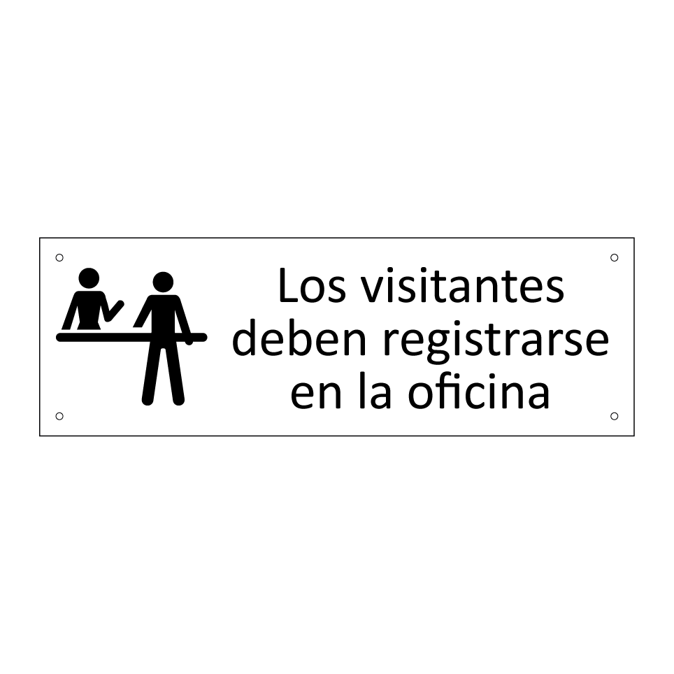 Los visitantes deben registrarse en la oficina