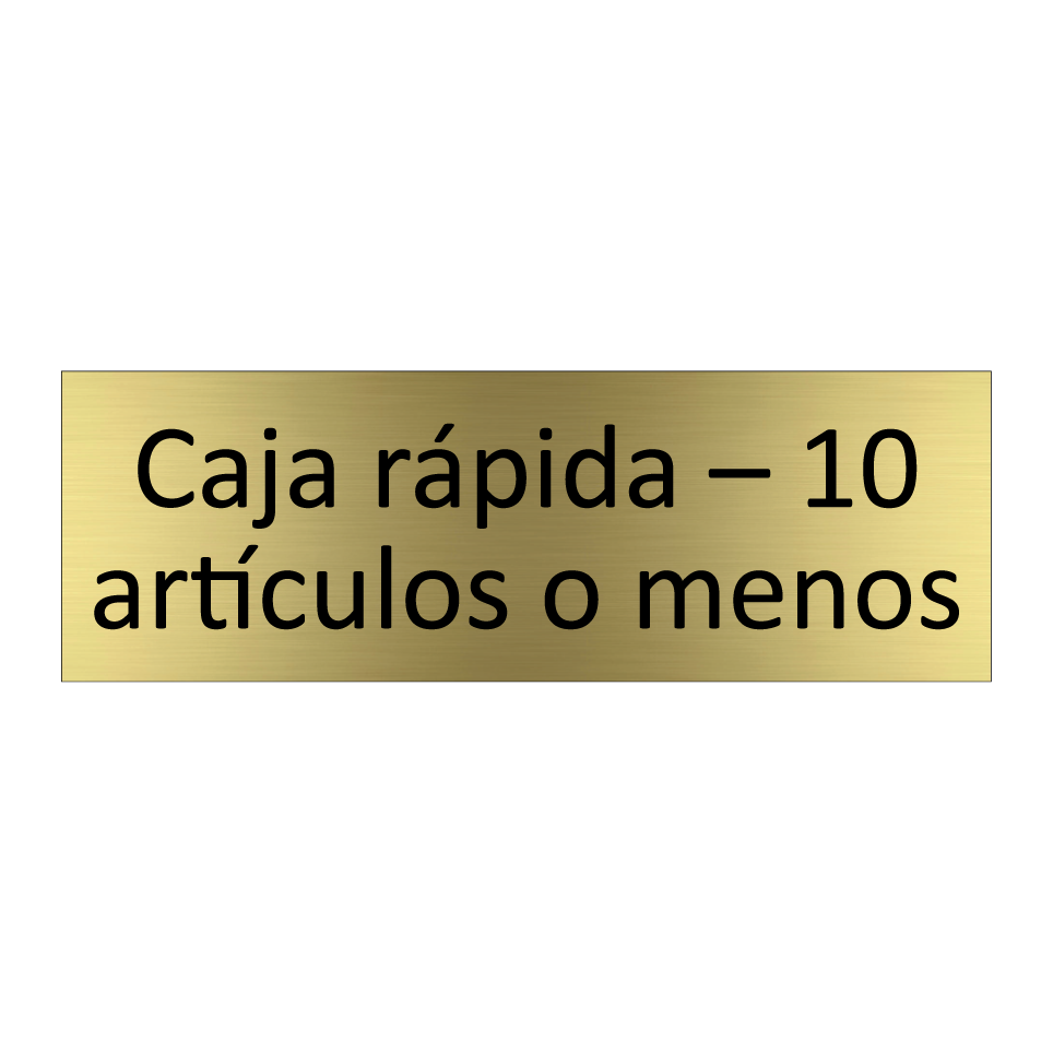 Caja rápida – 10 artículos o menos