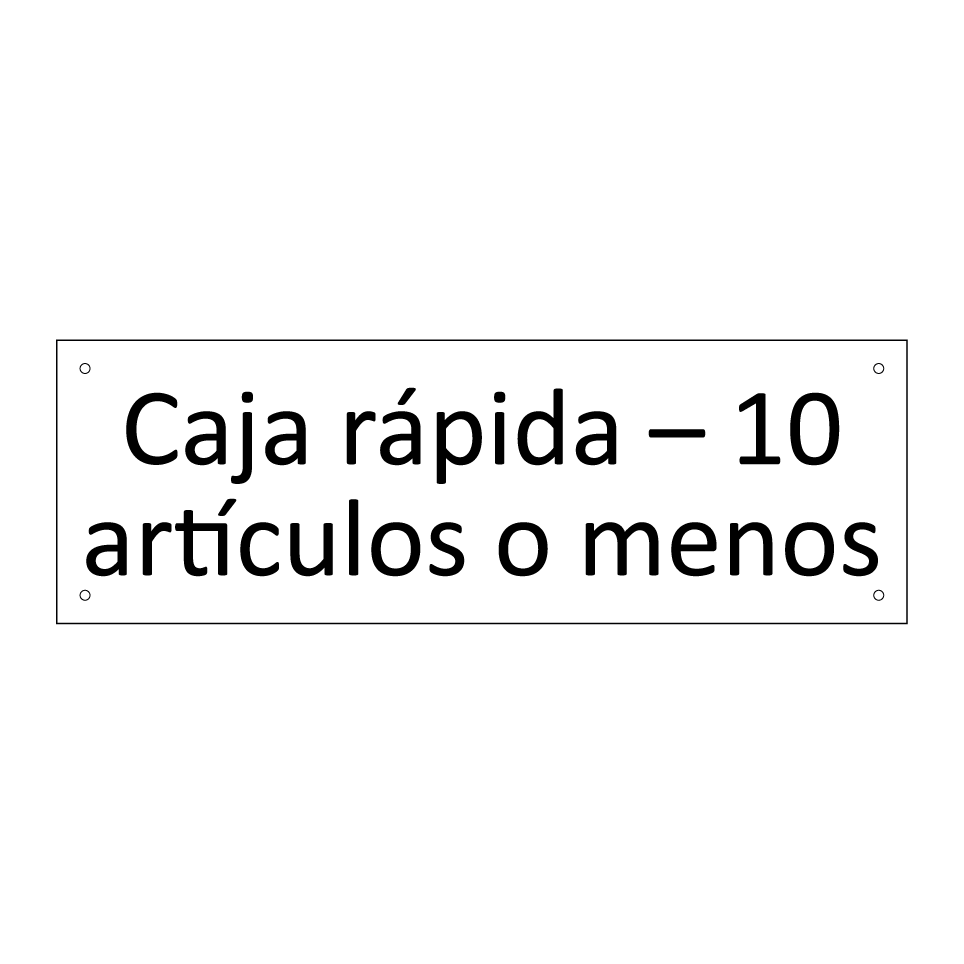 Caja rápida – 10 artículos o menos