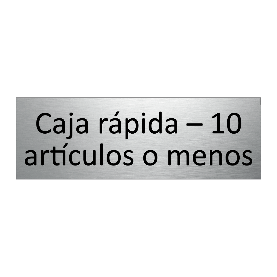 Caja rápida – 10 artículos o menos