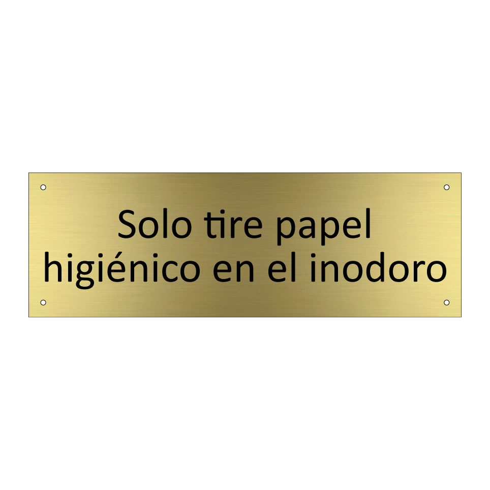 Solo tire papel higiénico en el inodoro