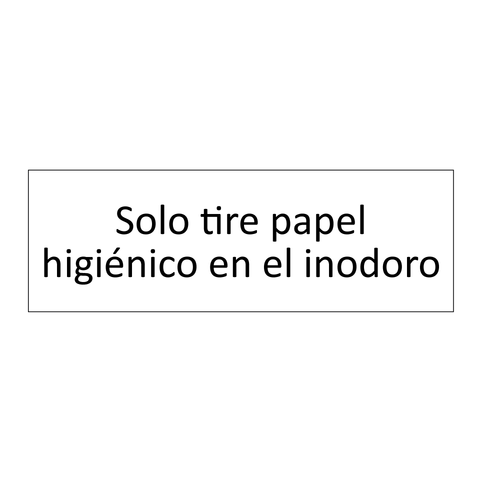 Solo tire papel higiénico en el inodoro