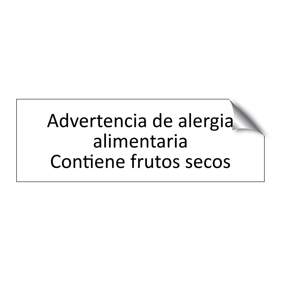 Advertencia de alergia alimentaria
Contiene frutos secos