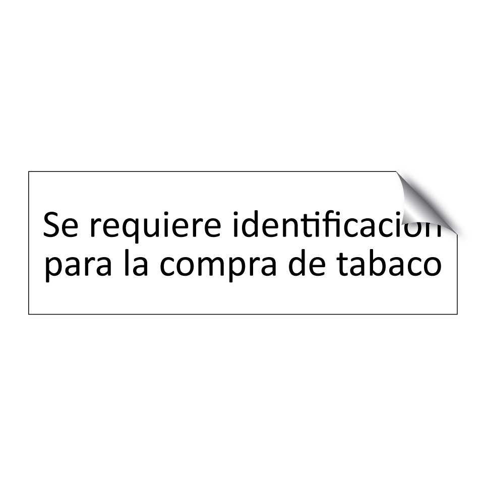 Se requiere identificación para la compra de tabaco
