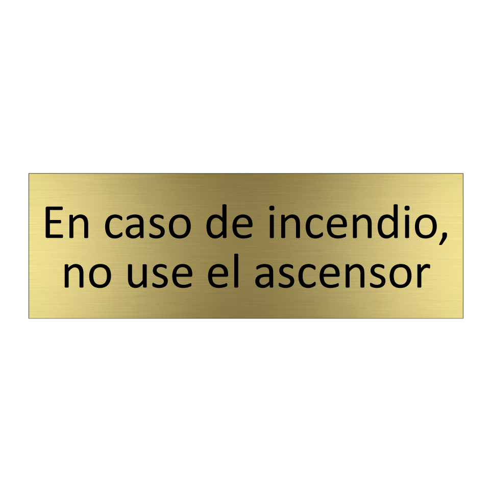 En caso de incendio, no use el ascensor