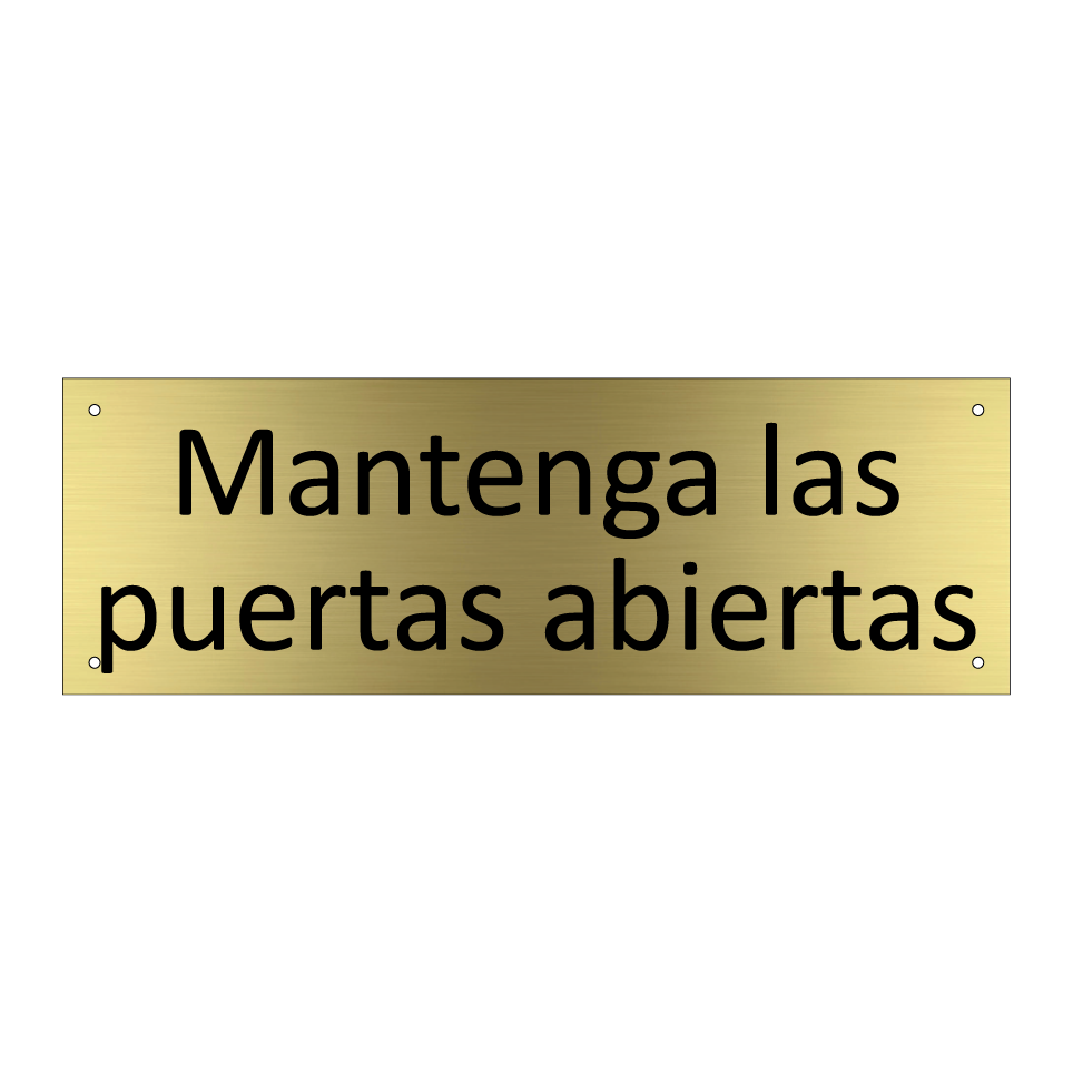 Mantenga las puertas abiertas