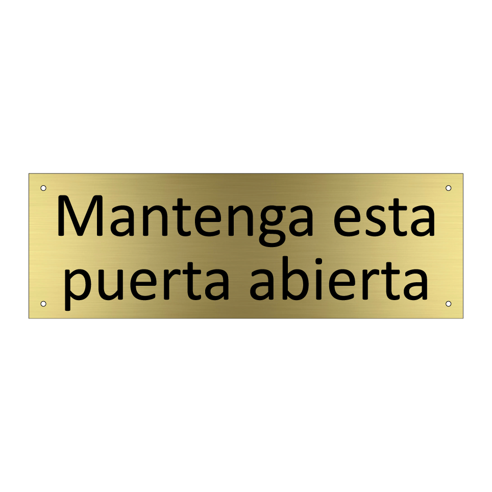 Mantenga esta puerta abierta