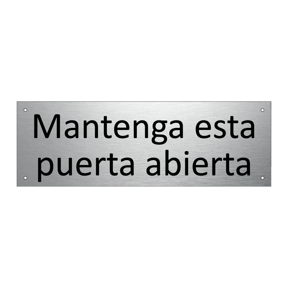 Mantenga esta puerta abierta