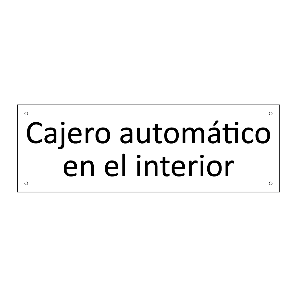 Cajero automático en el interior