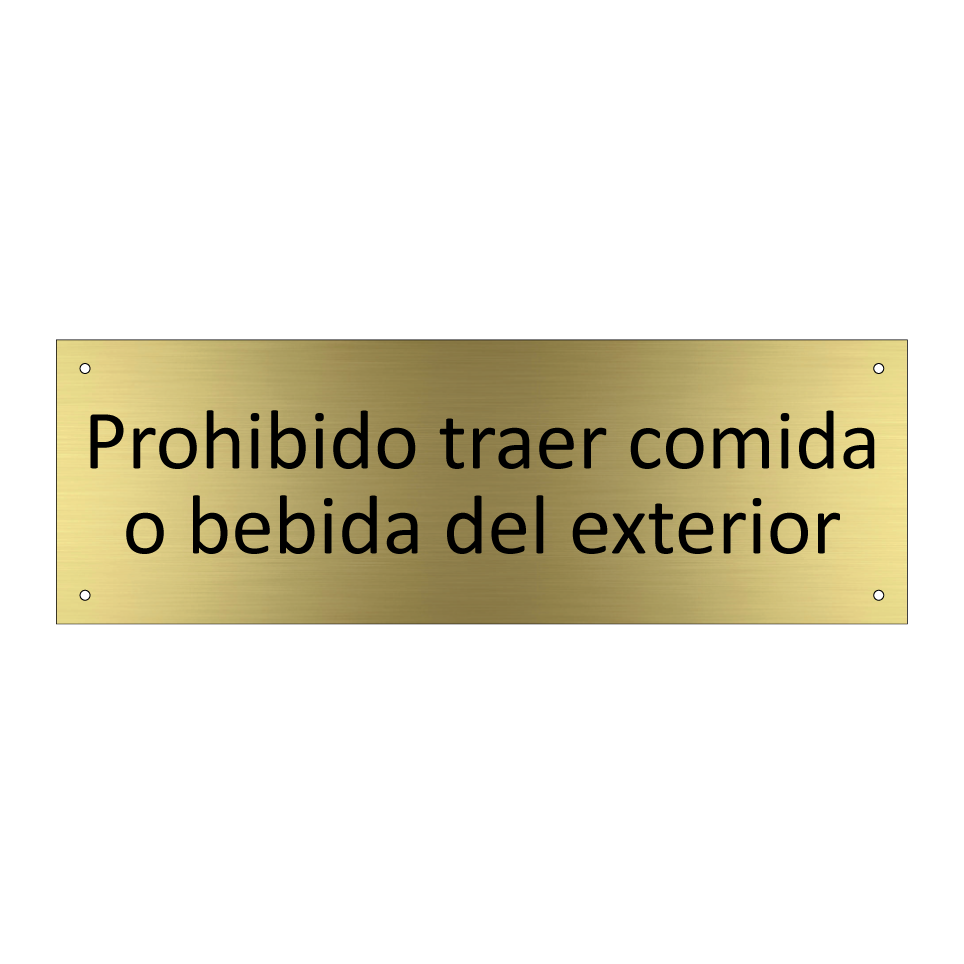 Prohibido traer comida o bebida del exterior