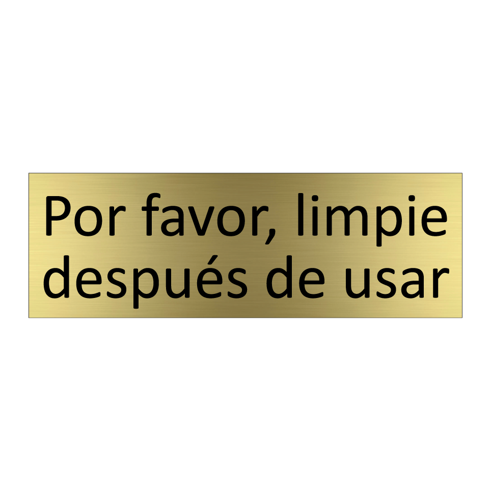 Por favor, limpie después de usar