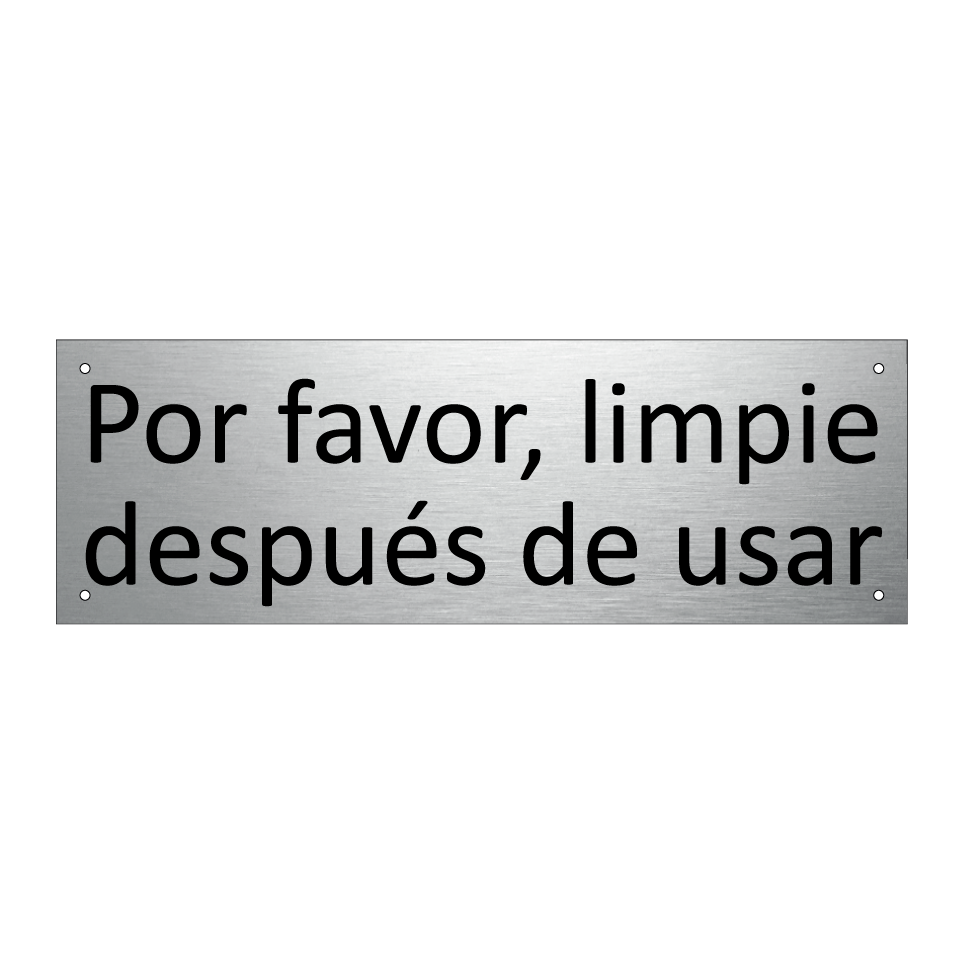 Por favor, limpie después de usar