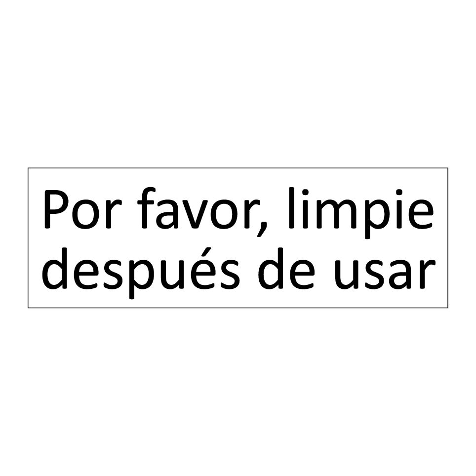 Por favor, limpie después de usar