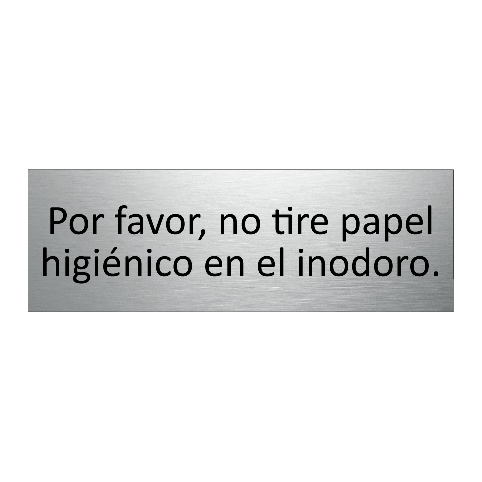 Por favor, no tire papel higiénico en el inodoro.