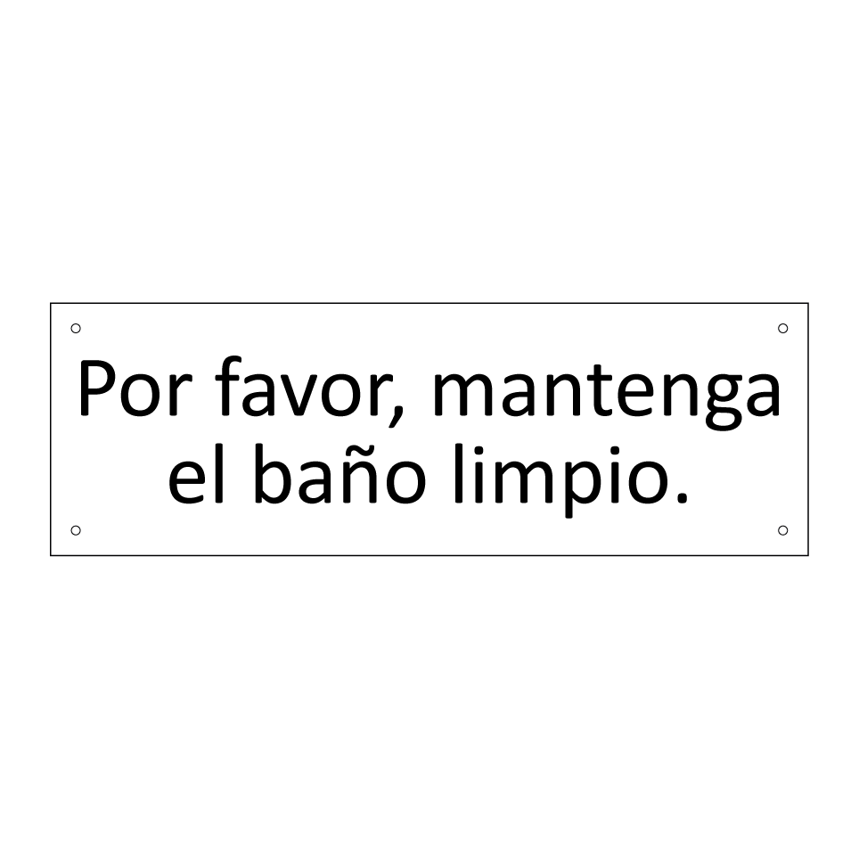 Por favor, mantenga el baño limpio.