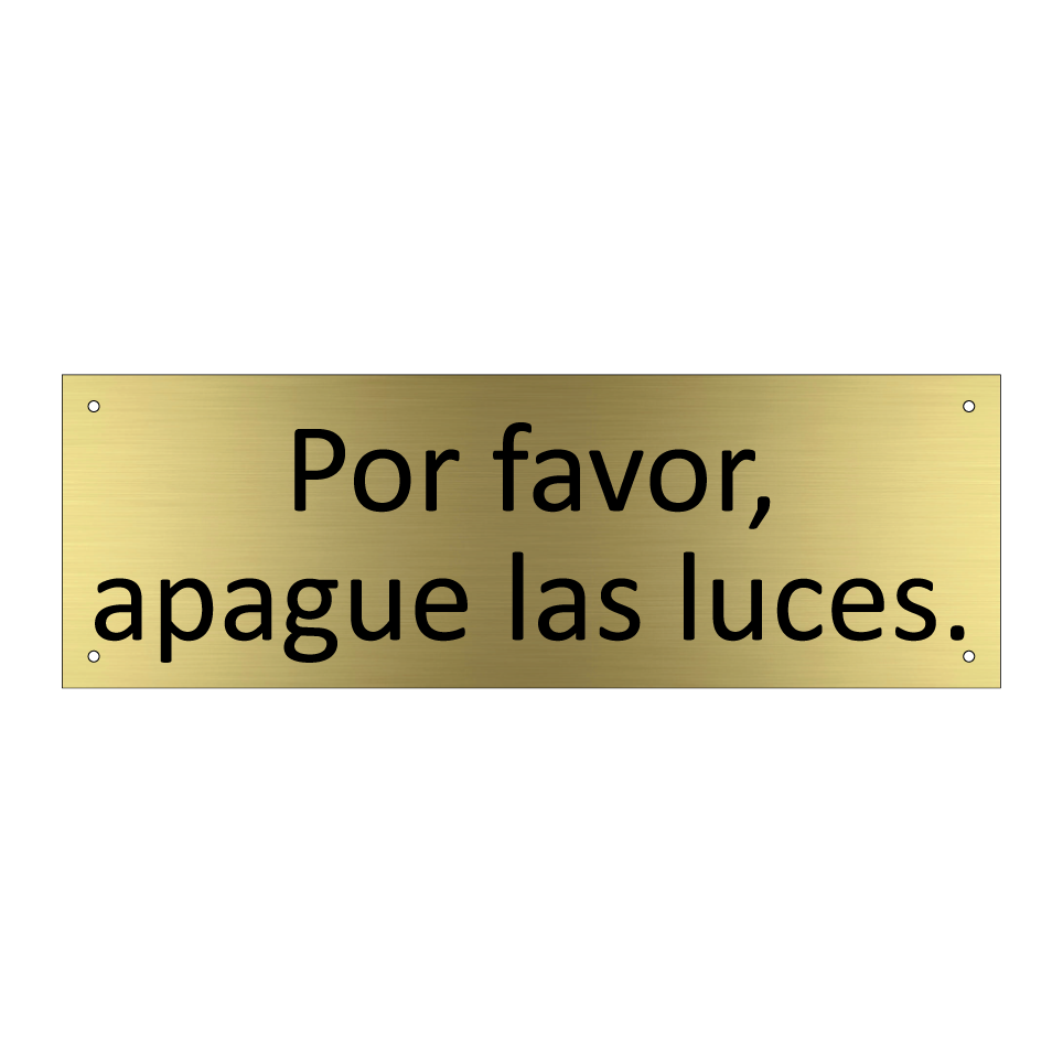 Por favor, apague las luces.