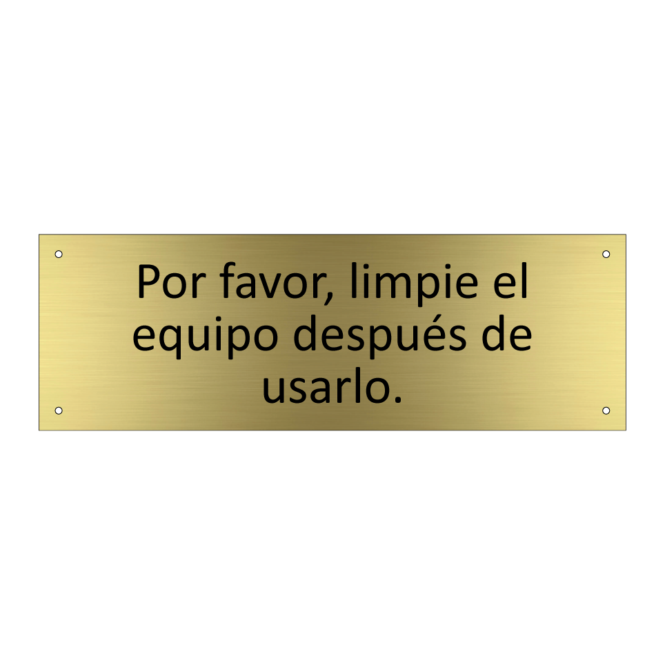 Por favor, limpie el equipo después de usarlo.