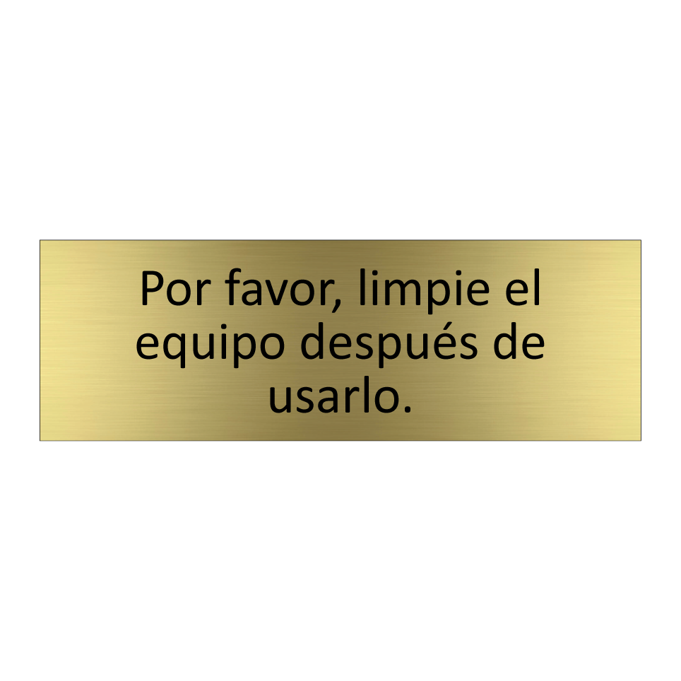 Por favor, limpie el equipo después de usarlo.