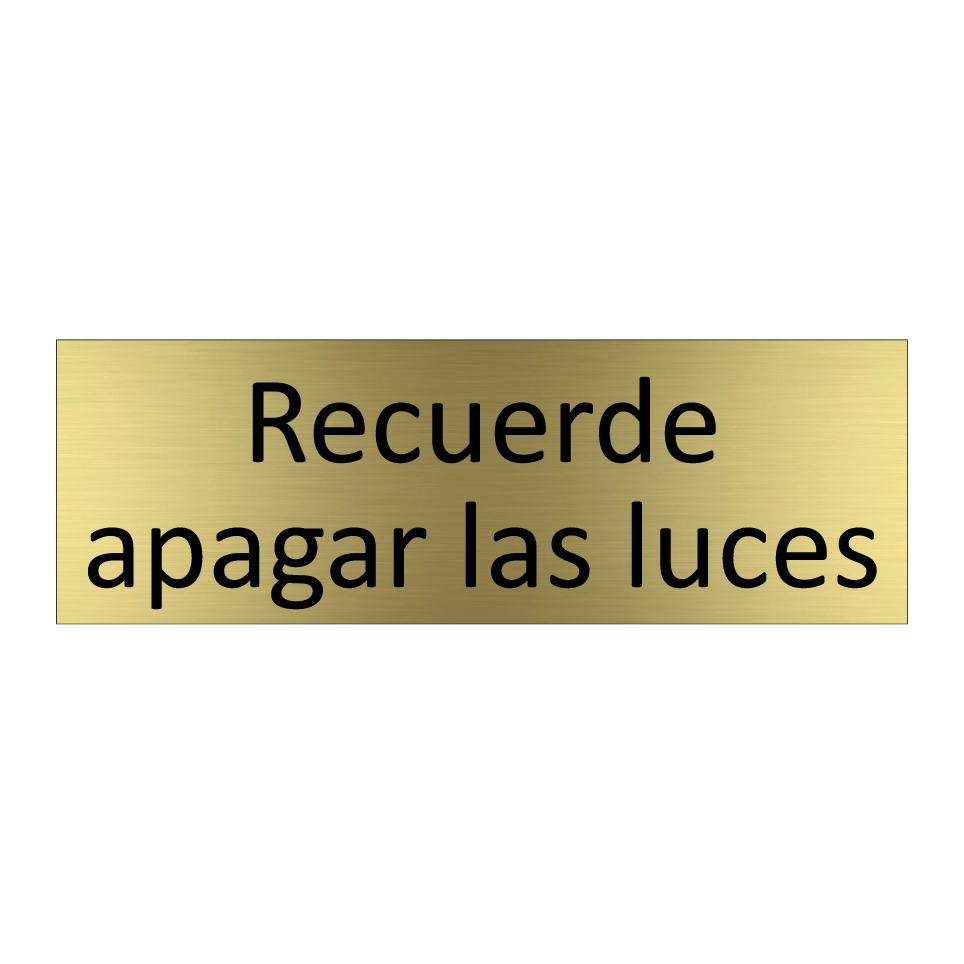 Recuerde apagar las luces