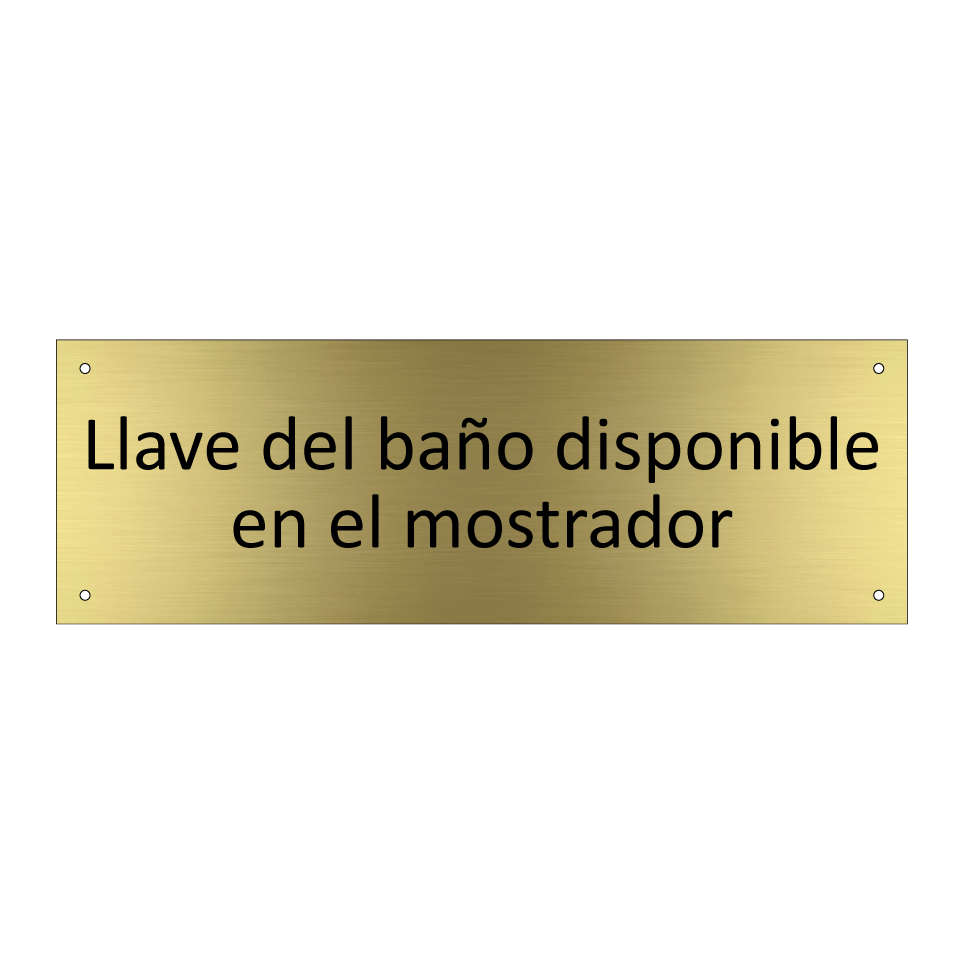 Llave del baño disponible en el mostrador