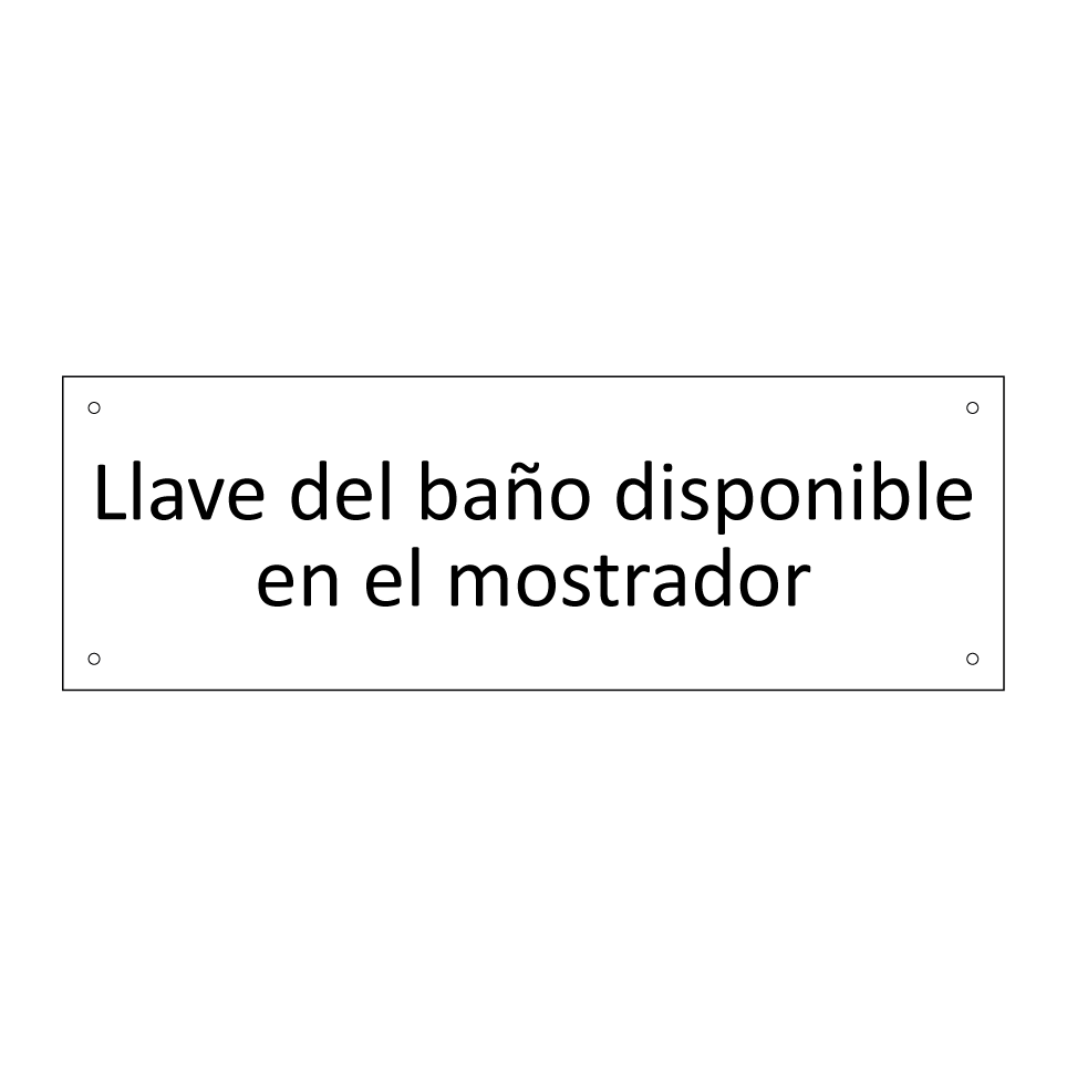 Llave del baño disponible en el mostrador