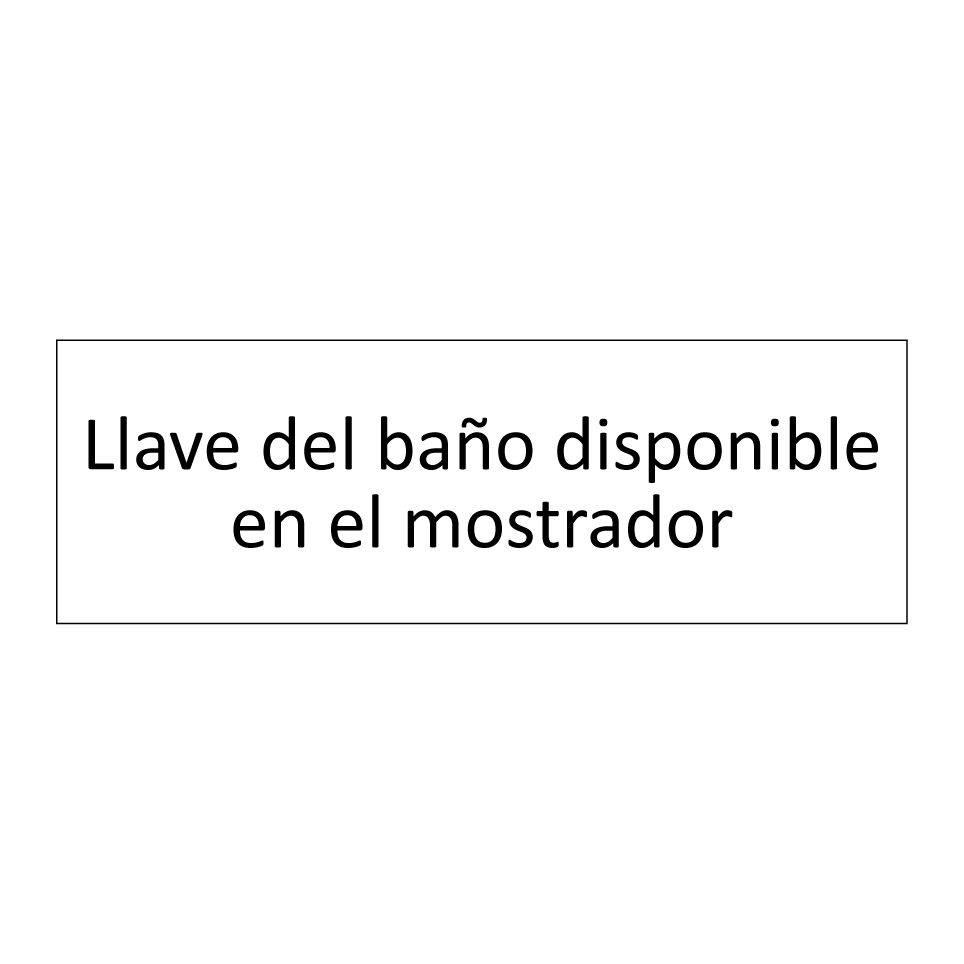 Llave del baño disponible en el mostrador