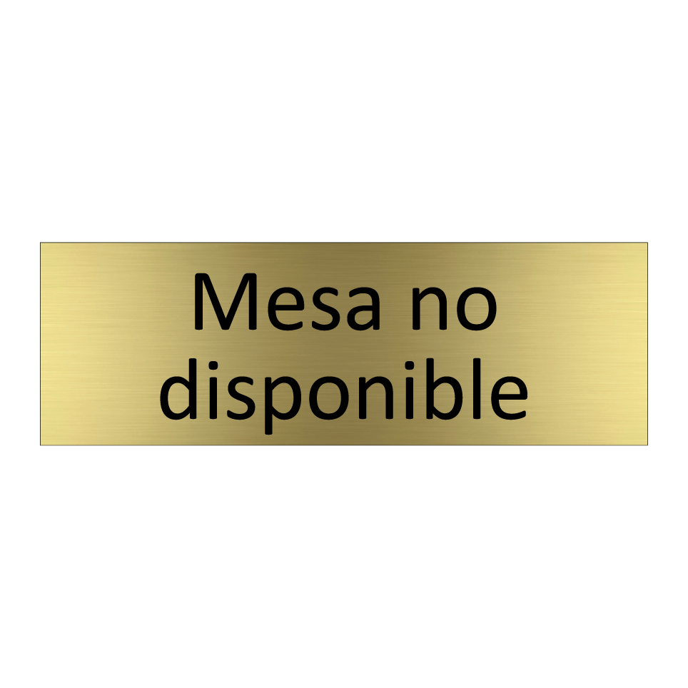 Mesa no disponible