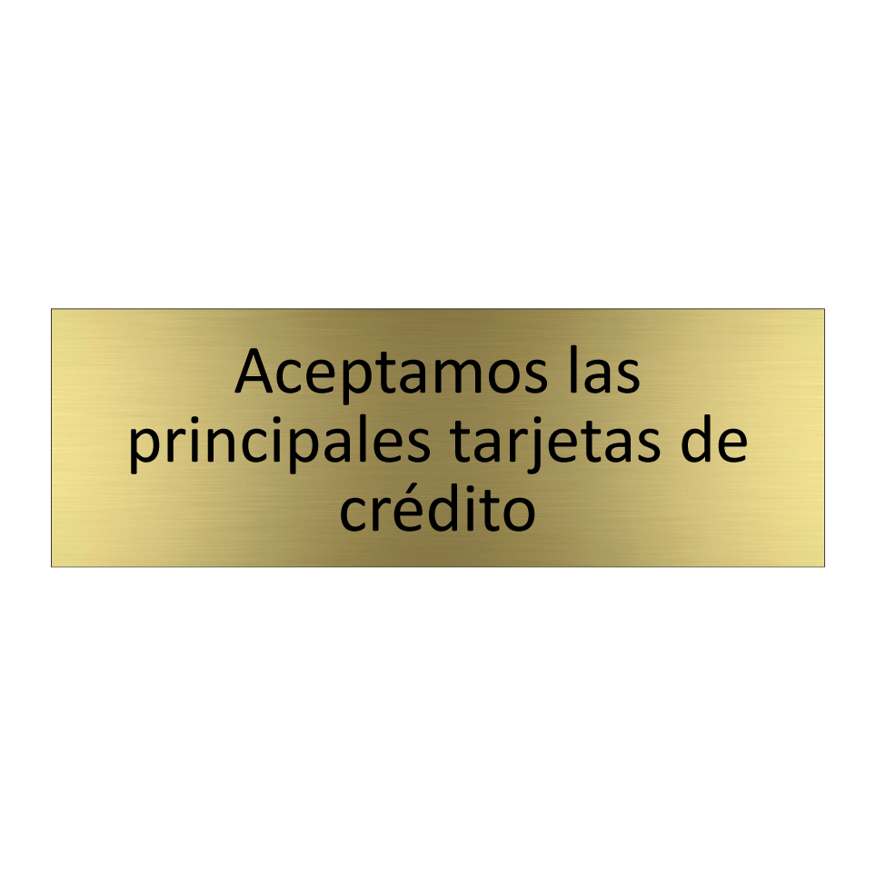 Aceptamos las principales tarjetas de crédito