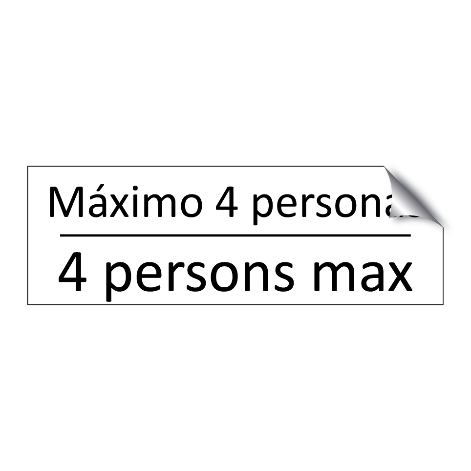 Máximo 4 personas - 4 persons max