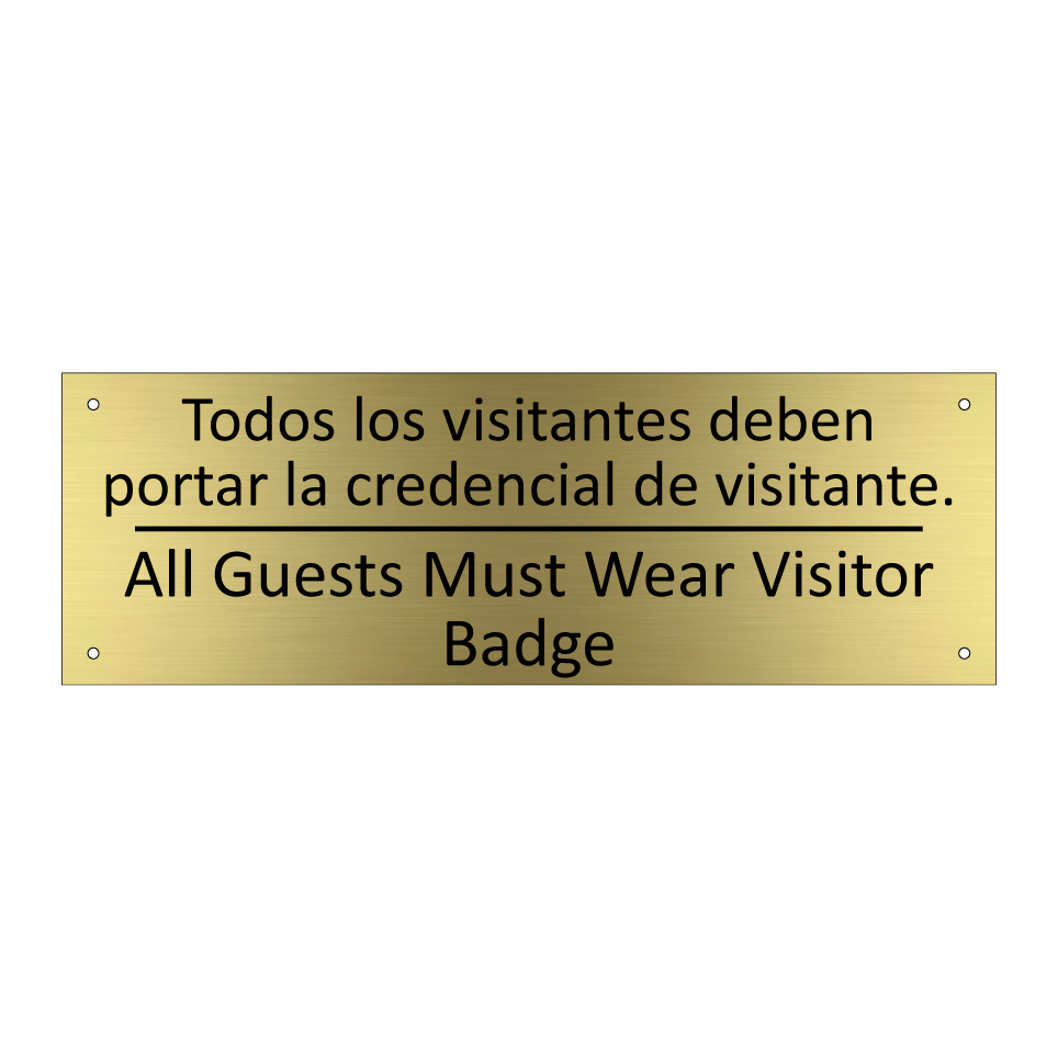Todos los visitantes deben /.../ - All Guests Must Wear Visitor /.../