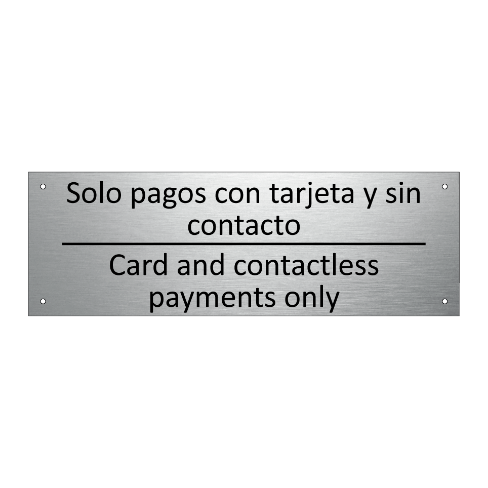 Solo pagos con tarjeta y sin /.../ - Card and contactless payments /.../