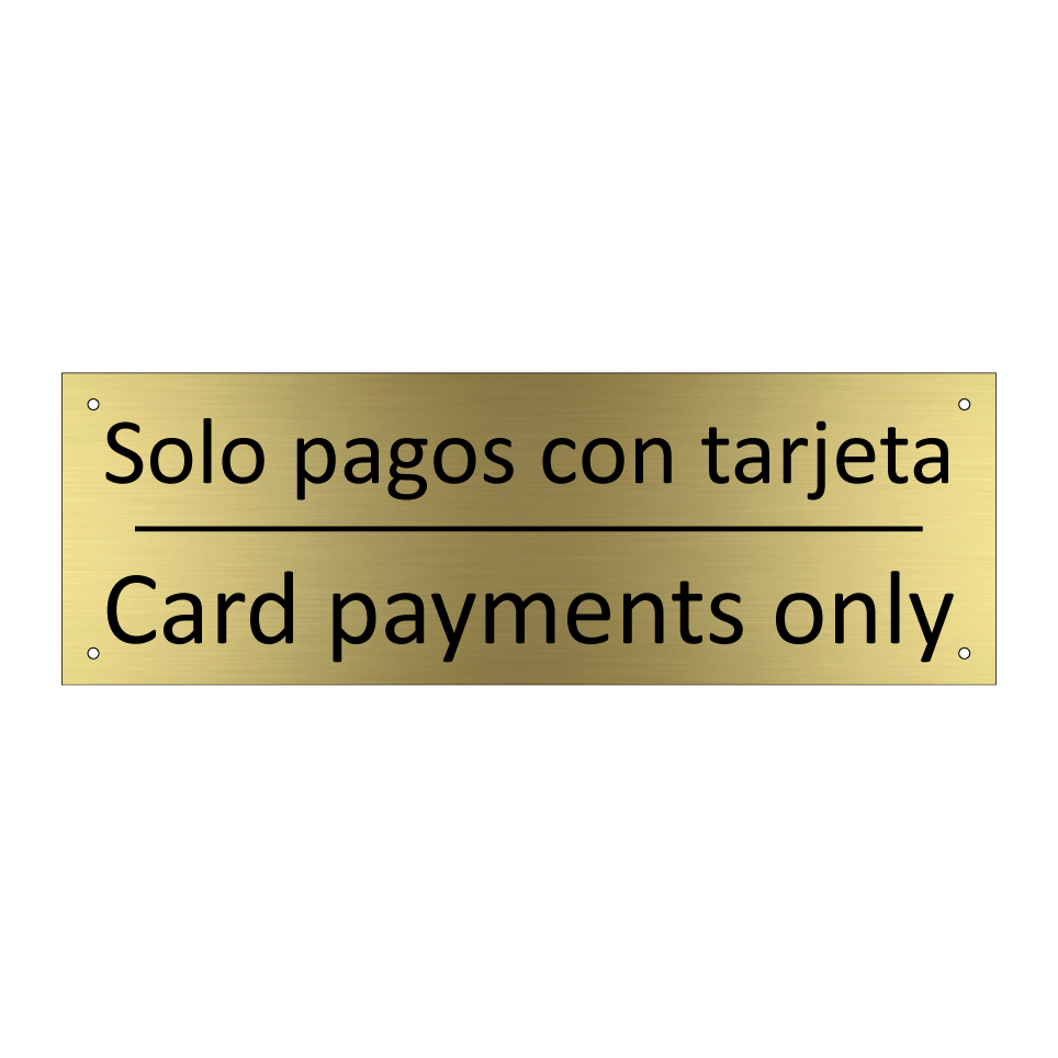 Solo pagos con tarjeta - Card payments only