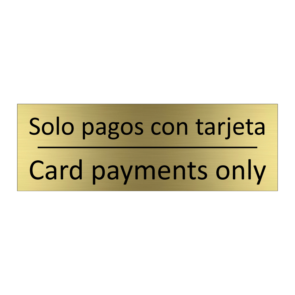 Solo pagos con tarjeta - Card payments only